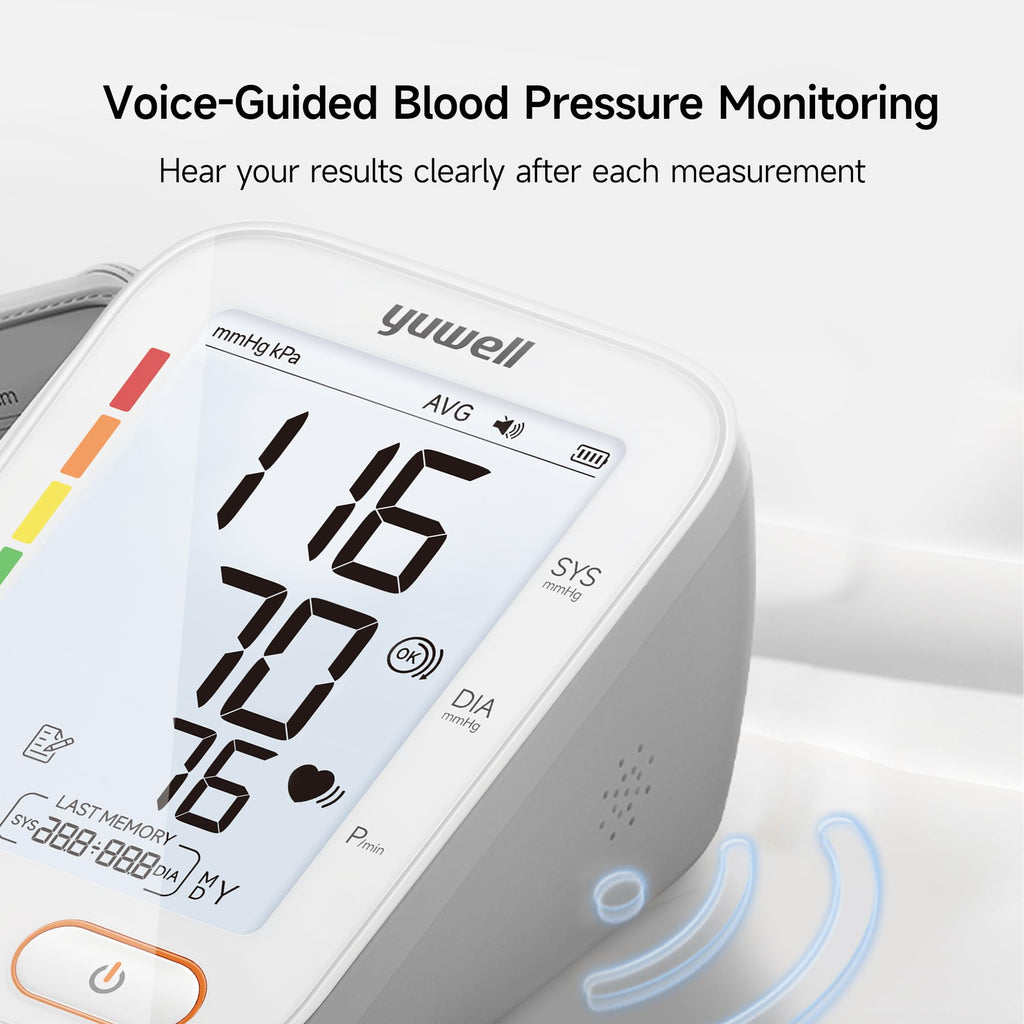 Upper Arm Blood Pressure Monitor with Adjustable Arm Cuff and Backlit Display I820061