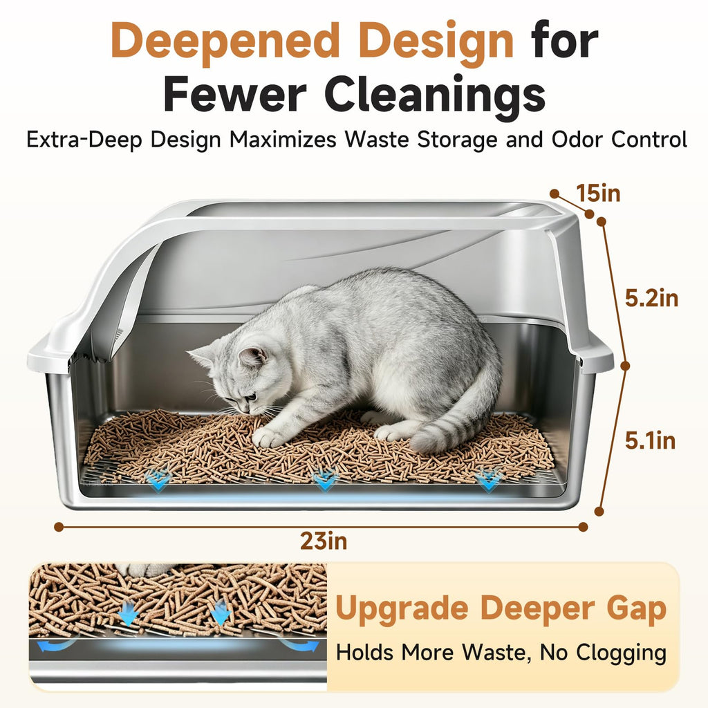 Stainless Steel Sifting Litter Box H7939