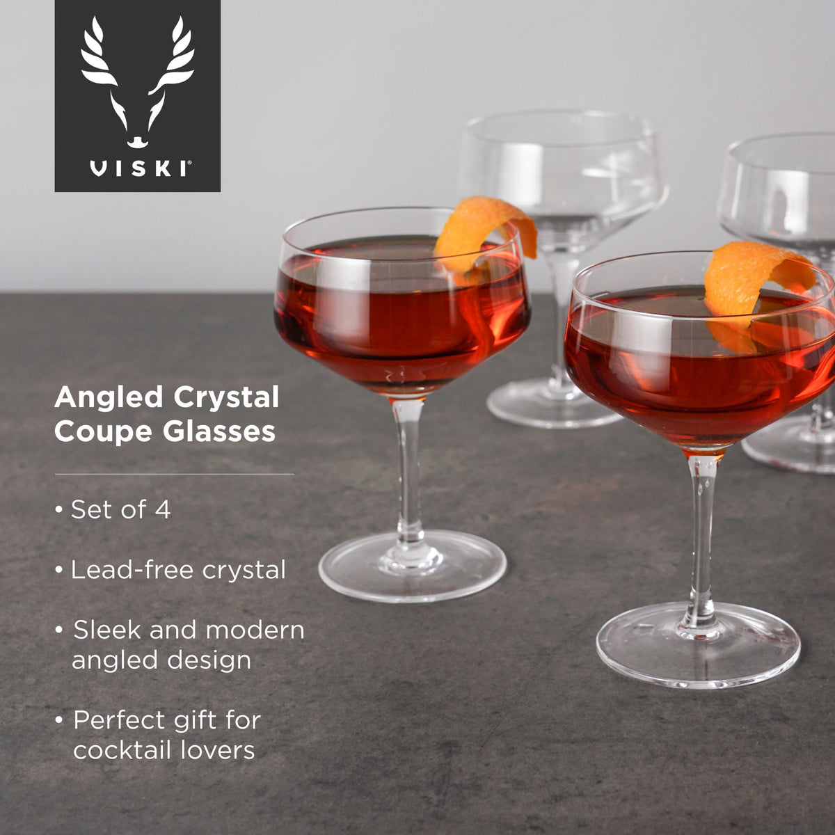 Crystal Coupe Cocktail Glasses Set of 4 M132
