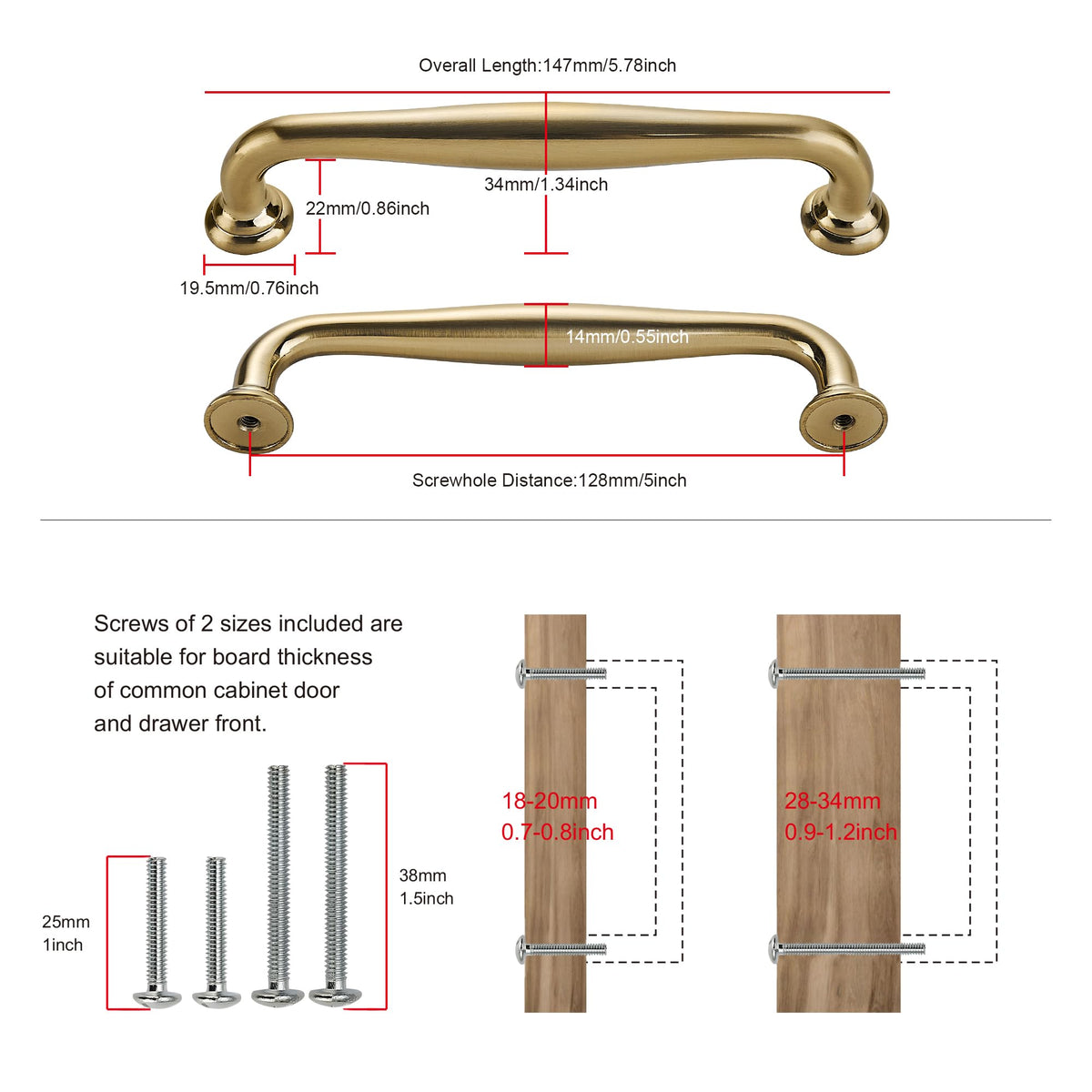 10 Pack 5" 128mm Champagne Bronze Cabinet Handles D553