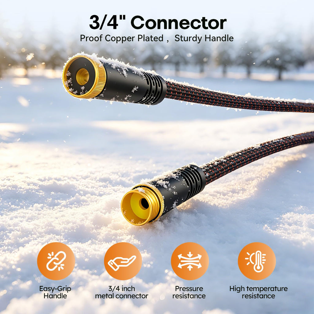 3/4" Flexible Non-Expandable Garden Hose with 10 Function Nozzle, 100ft B807