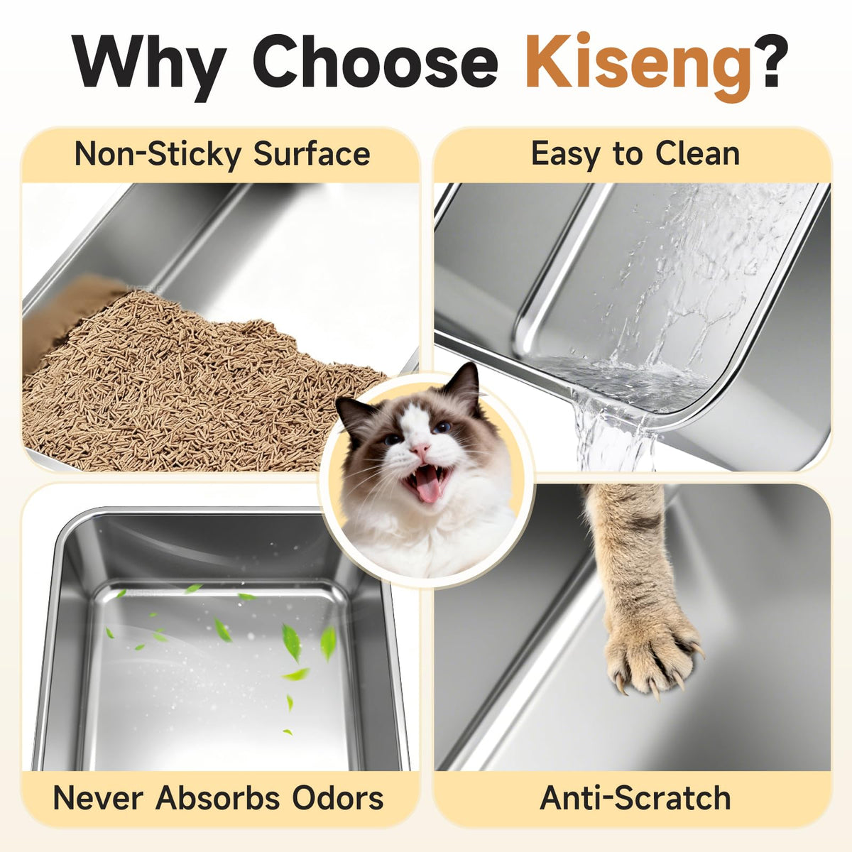 Stainless Steel Sifting Litter Box H7939