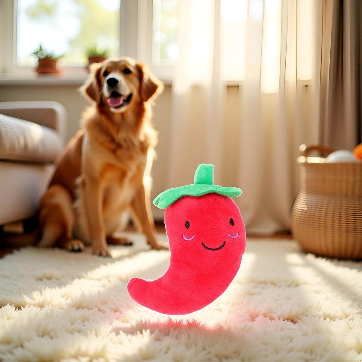Red Squeaky Plush Dog Toys X2294