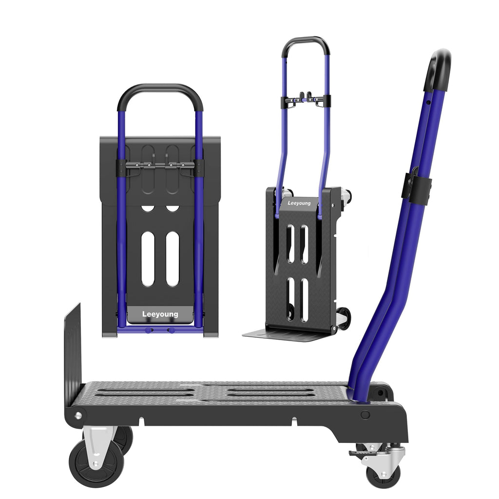 3-in-1 Folding Hand Truck 330lbs Portable Dolly Cart with Adjustable Handle R549055