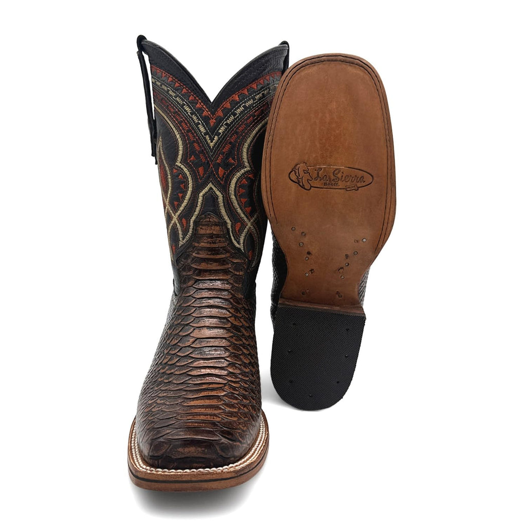 Mens Snakeskin Print Leather Western Boots F865978