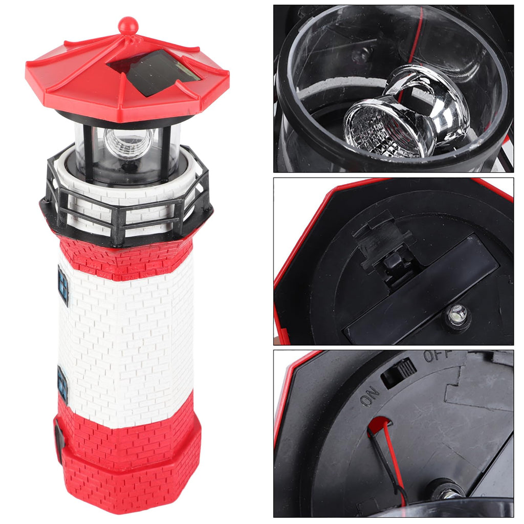 Solar Powered Rotating Lighthouse Decoration D8524