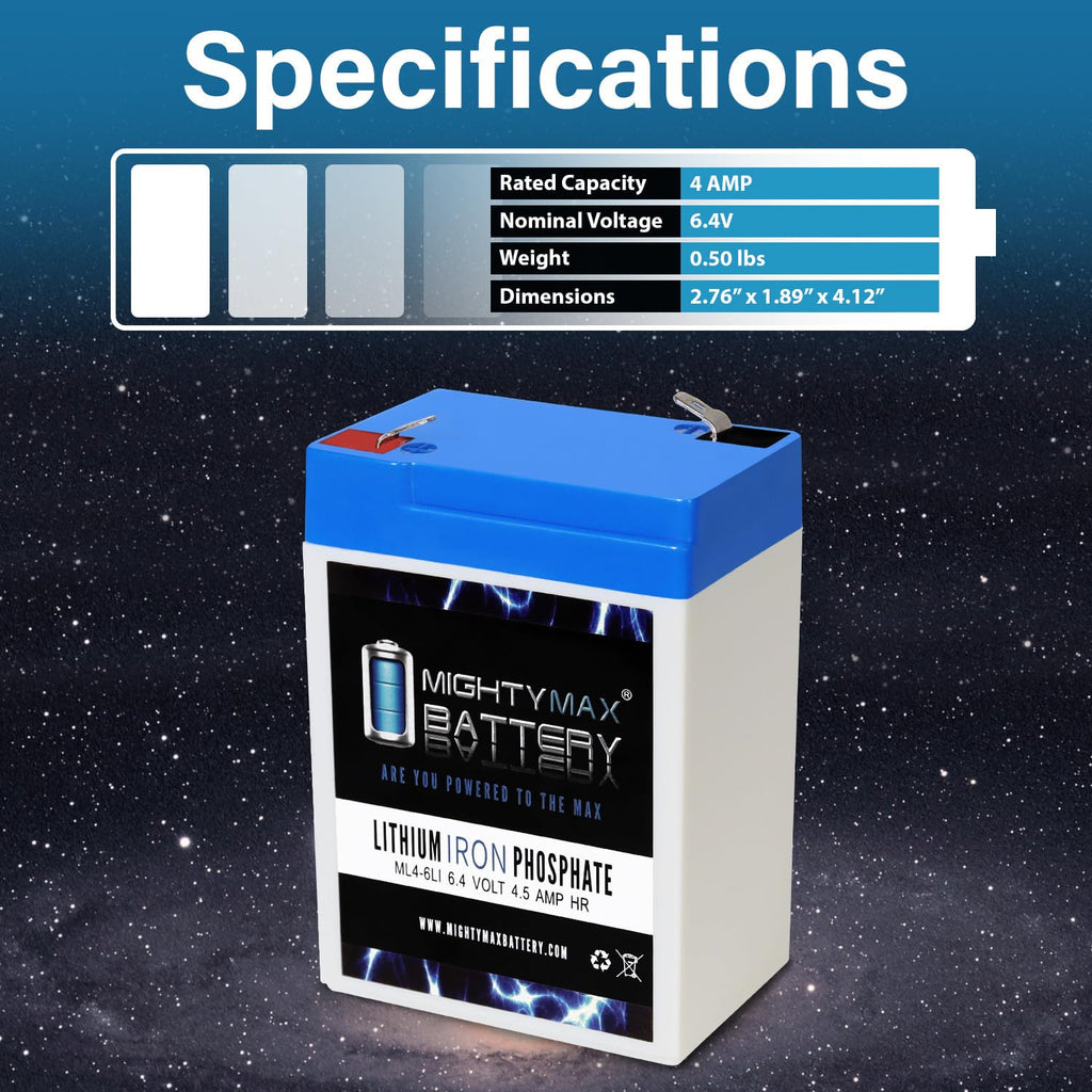 6V 4.5AH Lithium Replacement Battery G79838