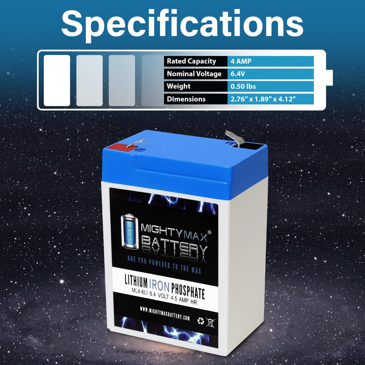 6V 4.5AH Lithium Replacement Battery G79838