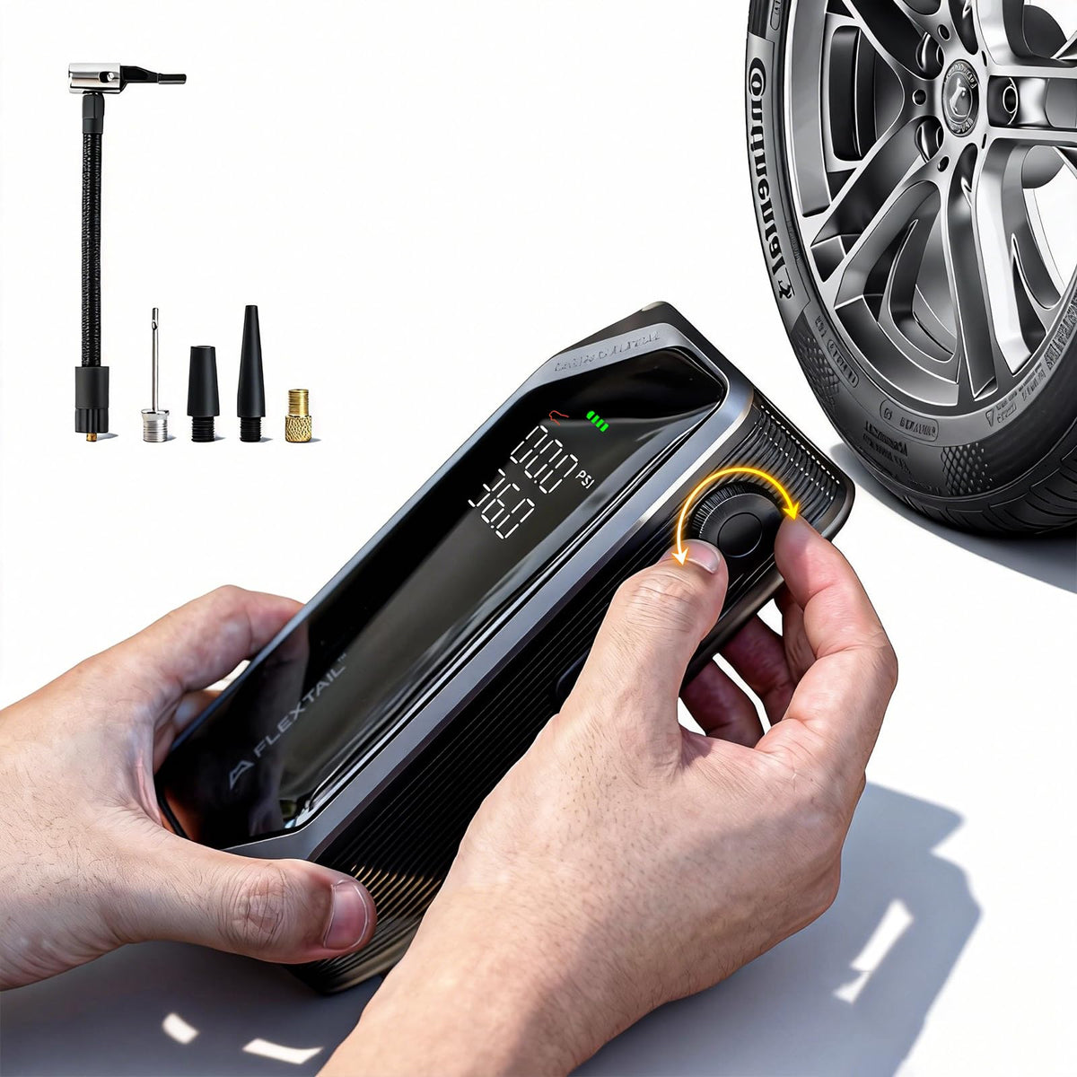 Portable Rechargeable Electric Air Pump with Digital Pressure Gauge W681