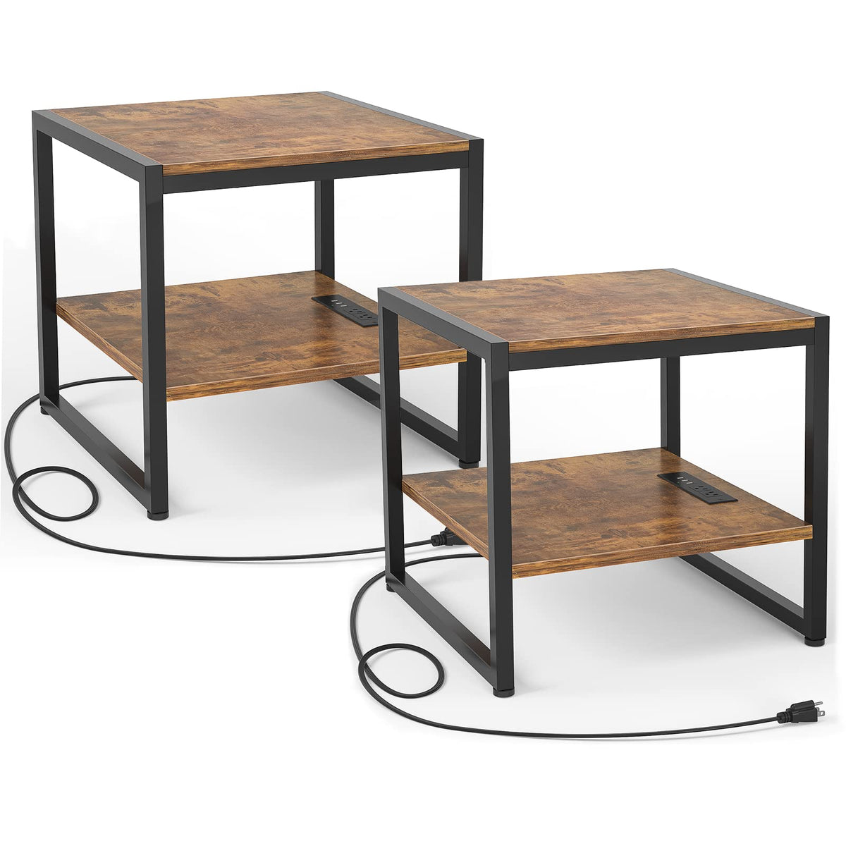 End Table with Charging Station, 2 Pack D904