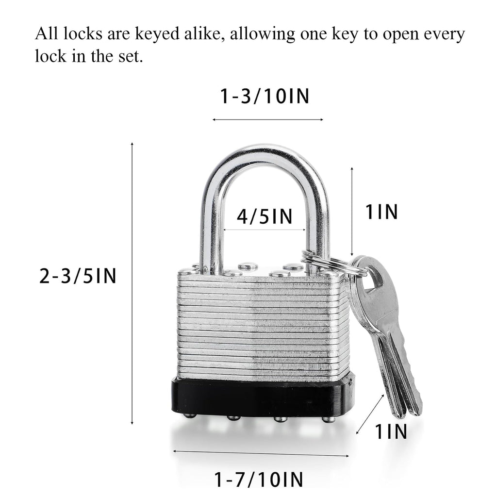 4 Pack Keyed Alike Pad Locks M55254