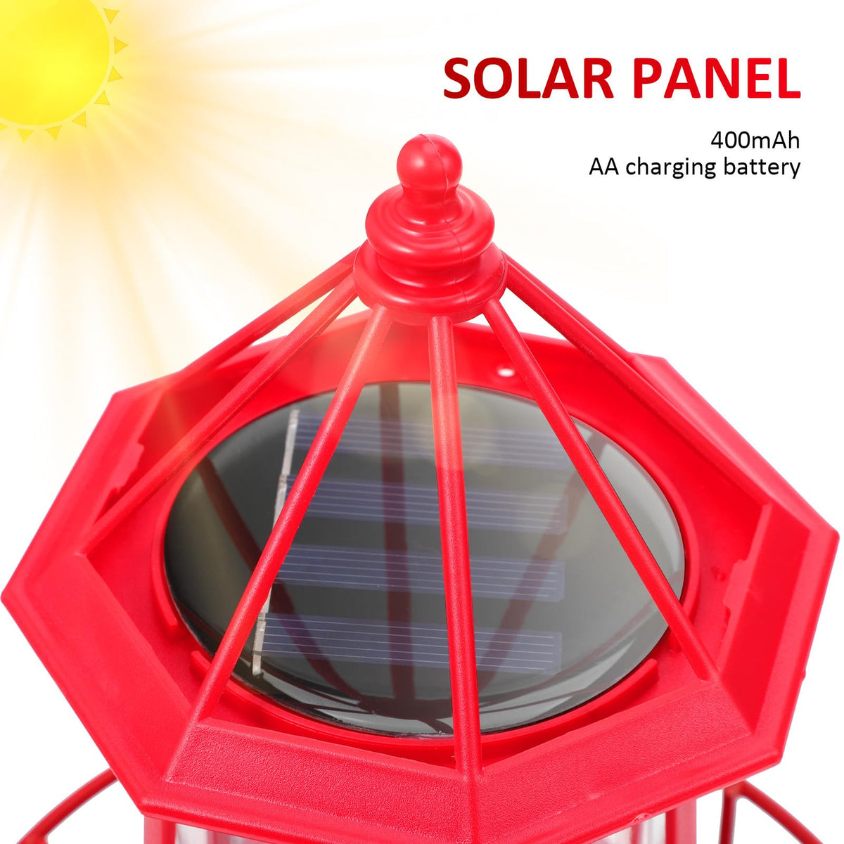 Solar Rotating Lighthouse Garden Light F72255