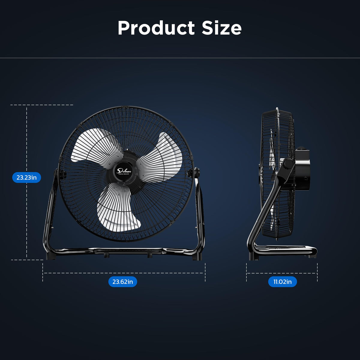20" 3-Speed High Velocity Industrial Floor Fan, 2 Pack U6486