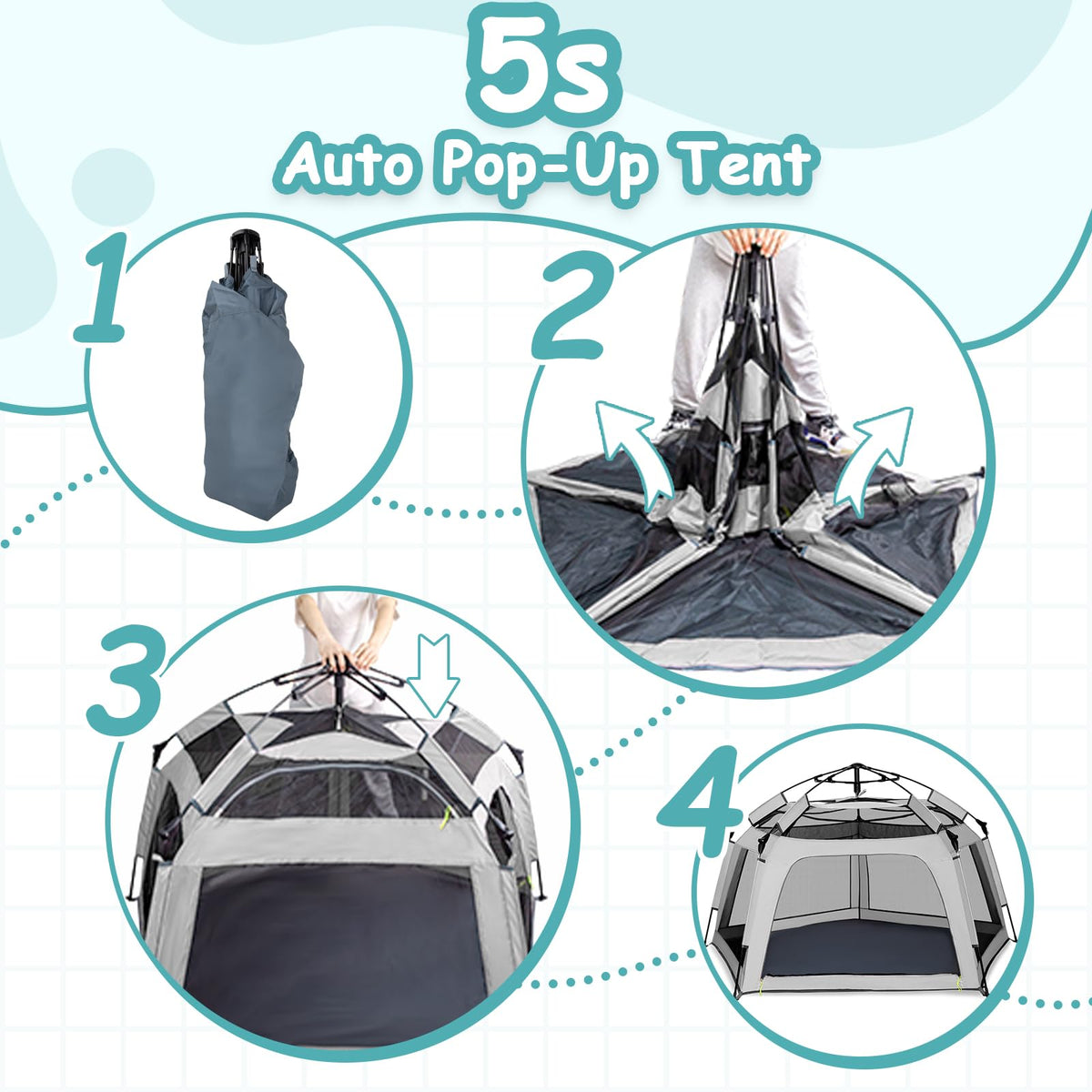 Pop-up Play Tent with Canopy Travel Bag L2210