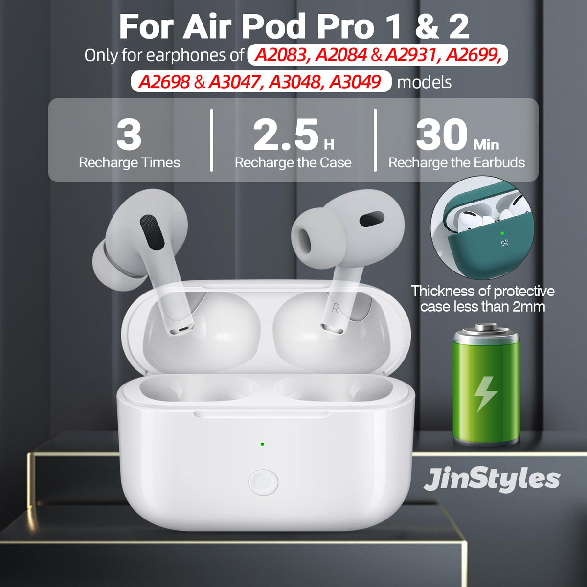 Wireless Charging Case for AirPods Pro 2nd & 1st Generation A987439