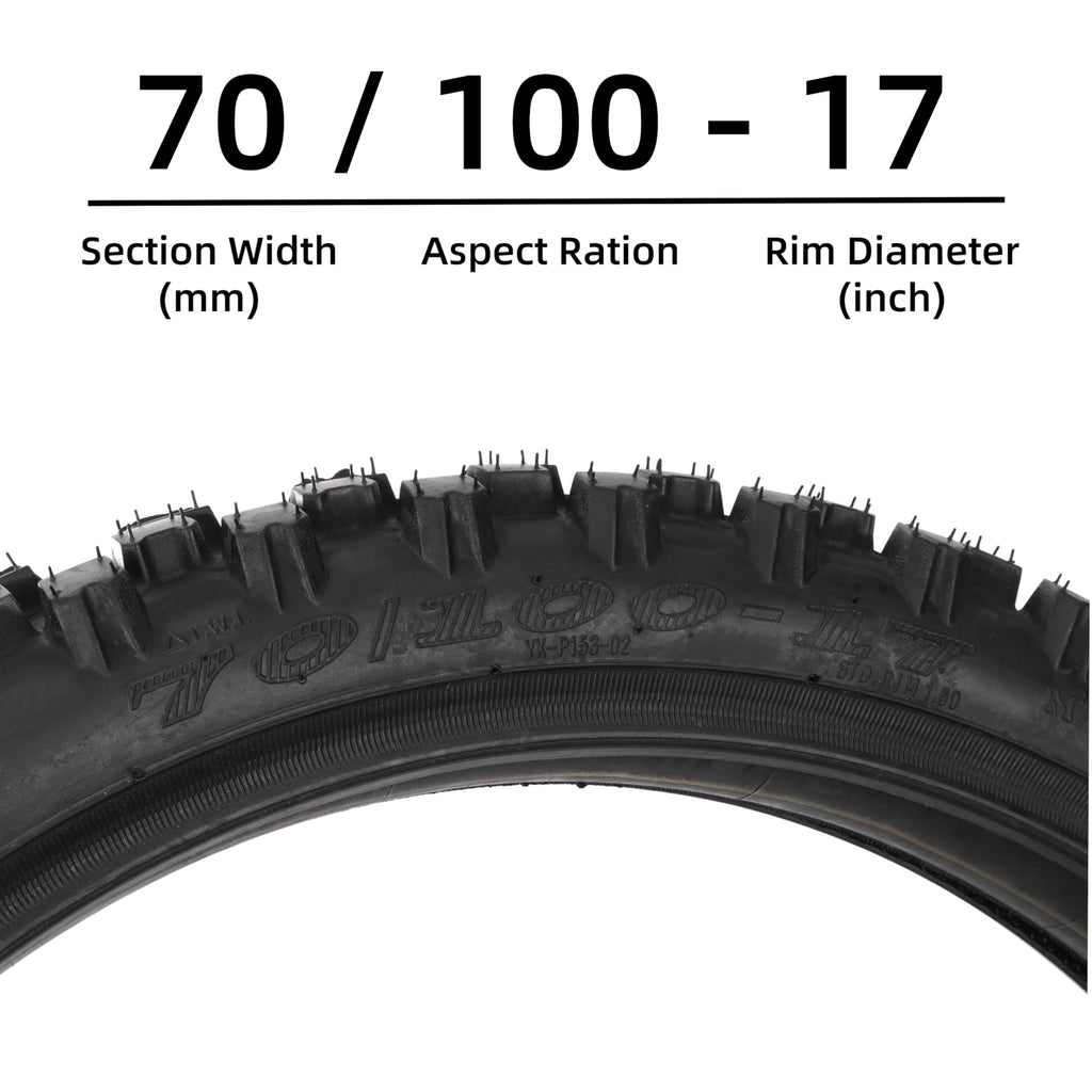 70/100-17 2.50/2.75-17 Off Road Motorcycle Tire and Inner Tube Set X854