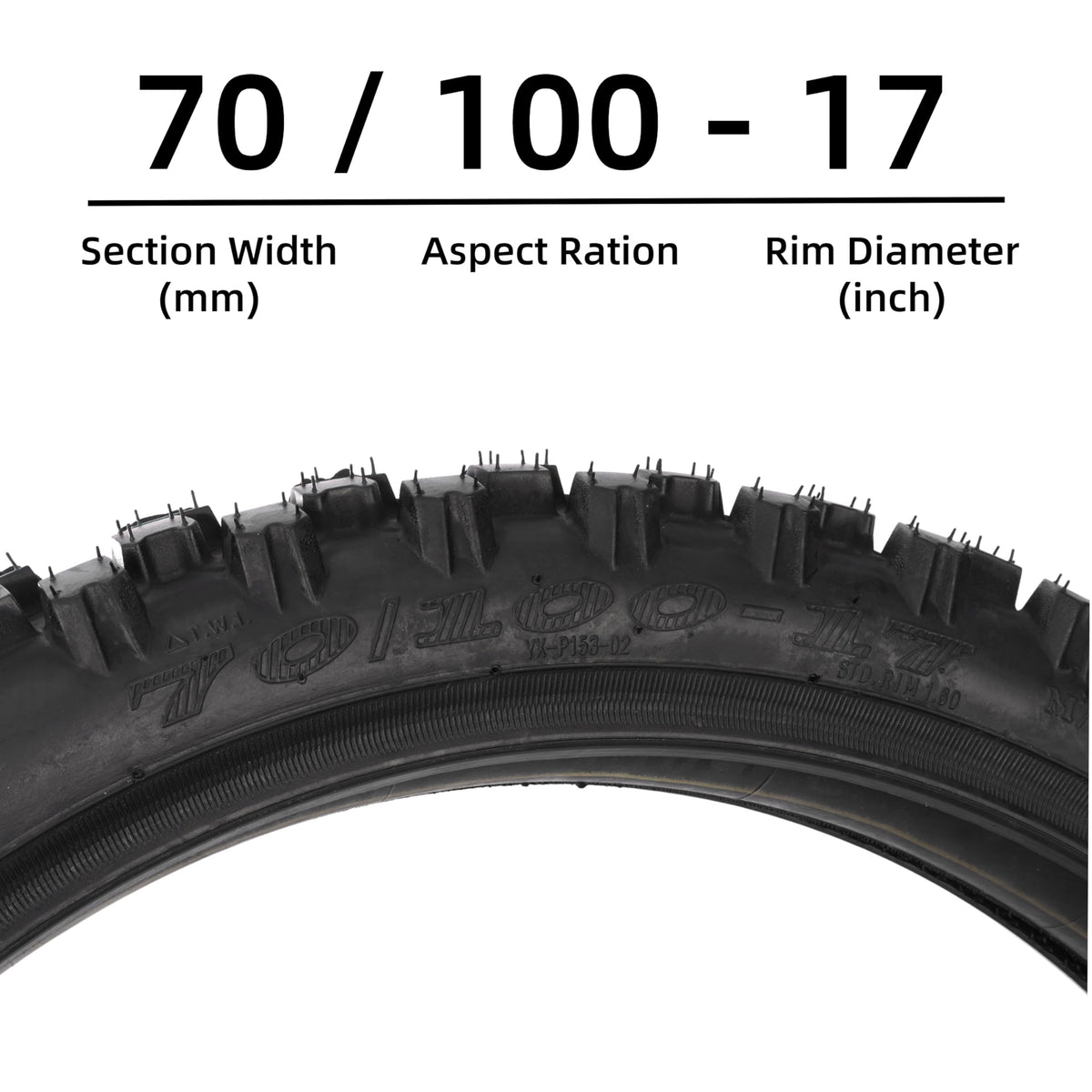 70/100-17 2.50/2.75-17 Off Road Motorcycle Tire and Inner Tube Set X854