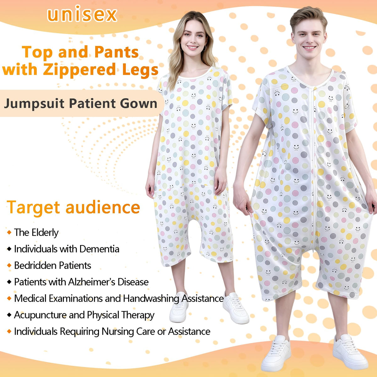 Reversible Incontinence Jumpsuit with Zipper A675944