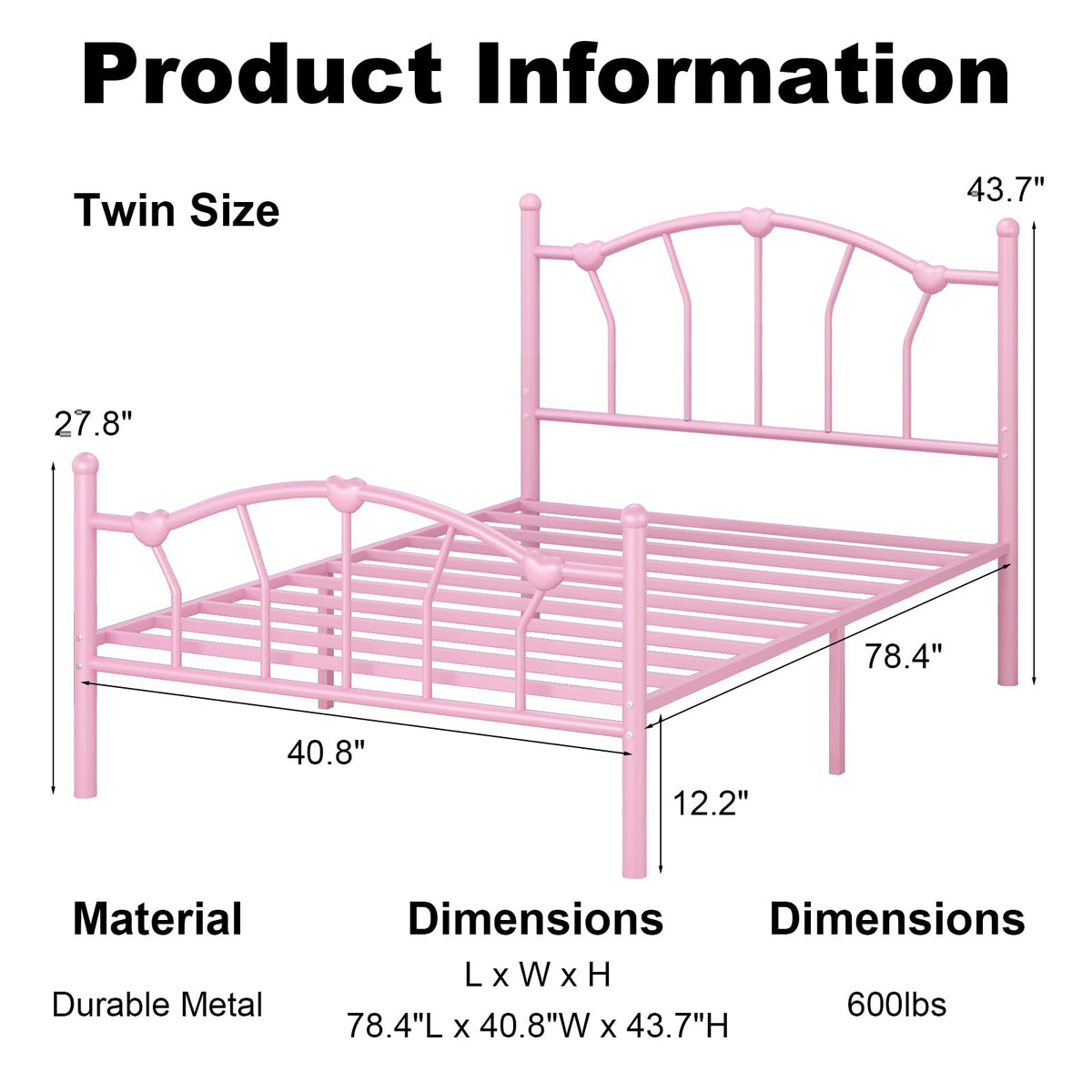 Twin Metal Platform Bed S79294