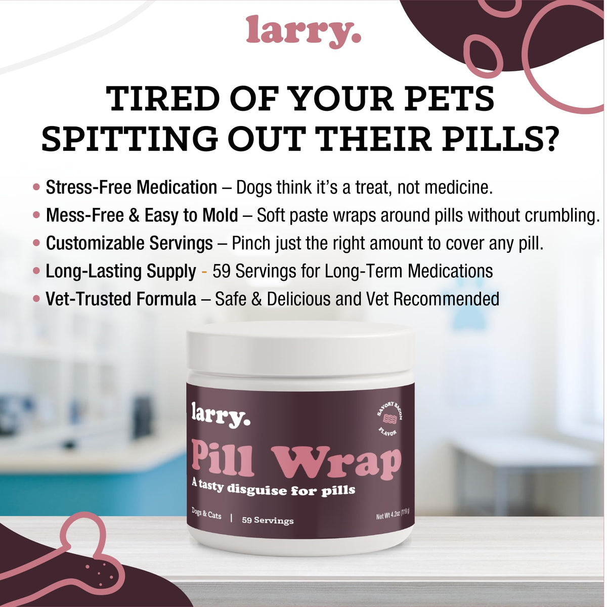 Pill Wrap Dogs Hide Medication Pockets 4.2 oz V1913