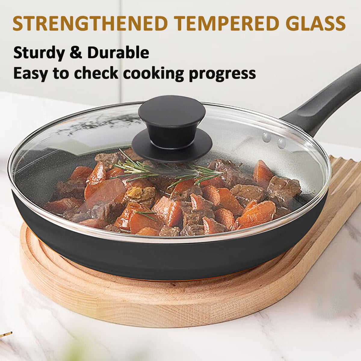 Tempered Glass Lid with Heat Resistant Handle 10.25 In Y98044