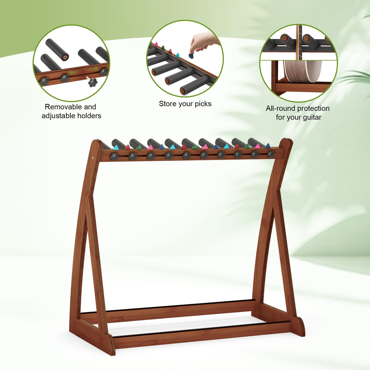 Foldable Adjustable Guitar Stand Rack with No-Slip Non-Scratch Padding S671
