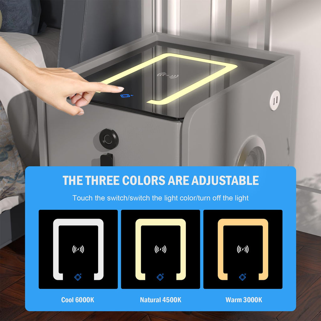 Wireless Charging Nightstand with 2 Drawers X8650