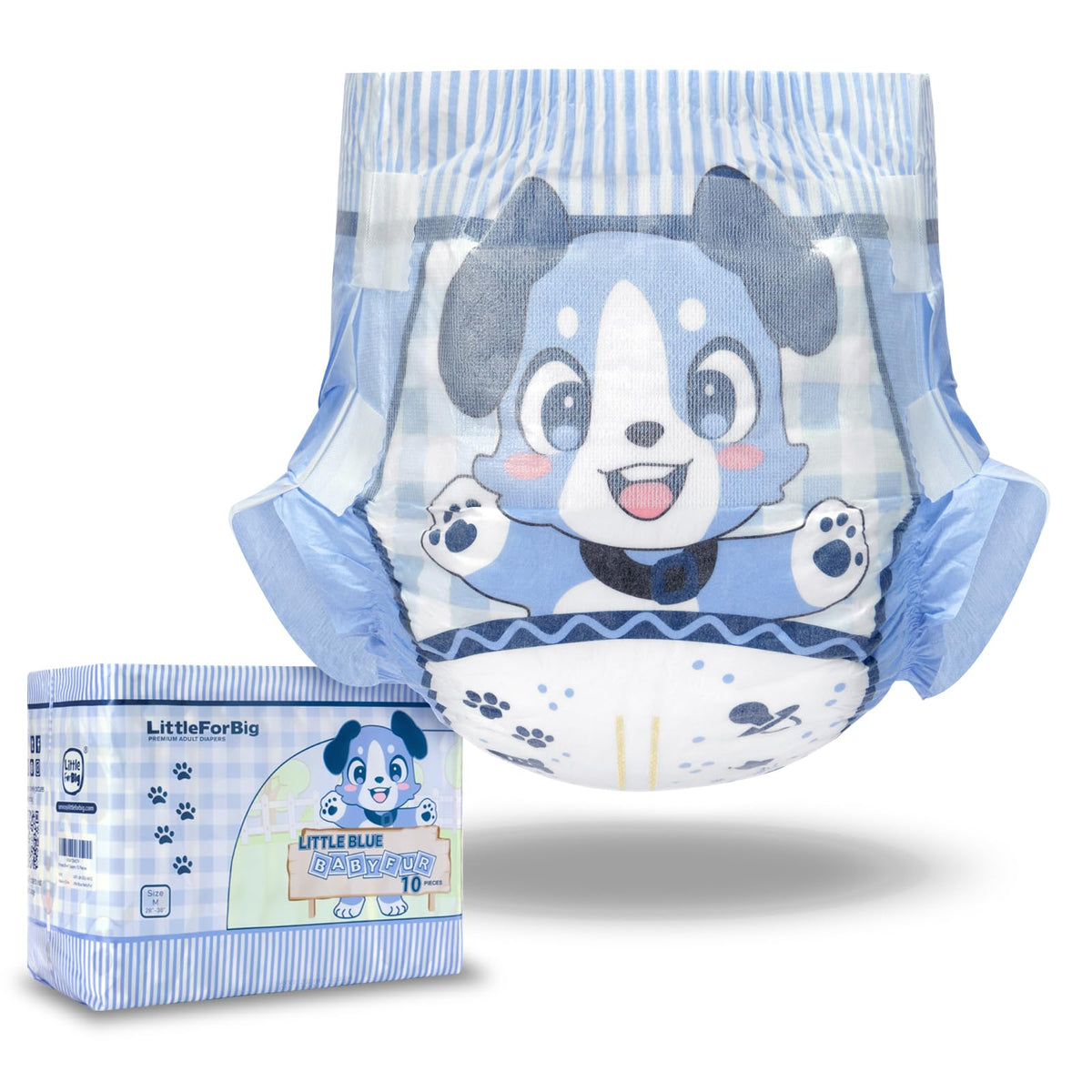Adjustable Hook-and-Loop Fastener Closure Adult Printed Cloth Back Diaper 10 Pieces Medium 28"-38" R224