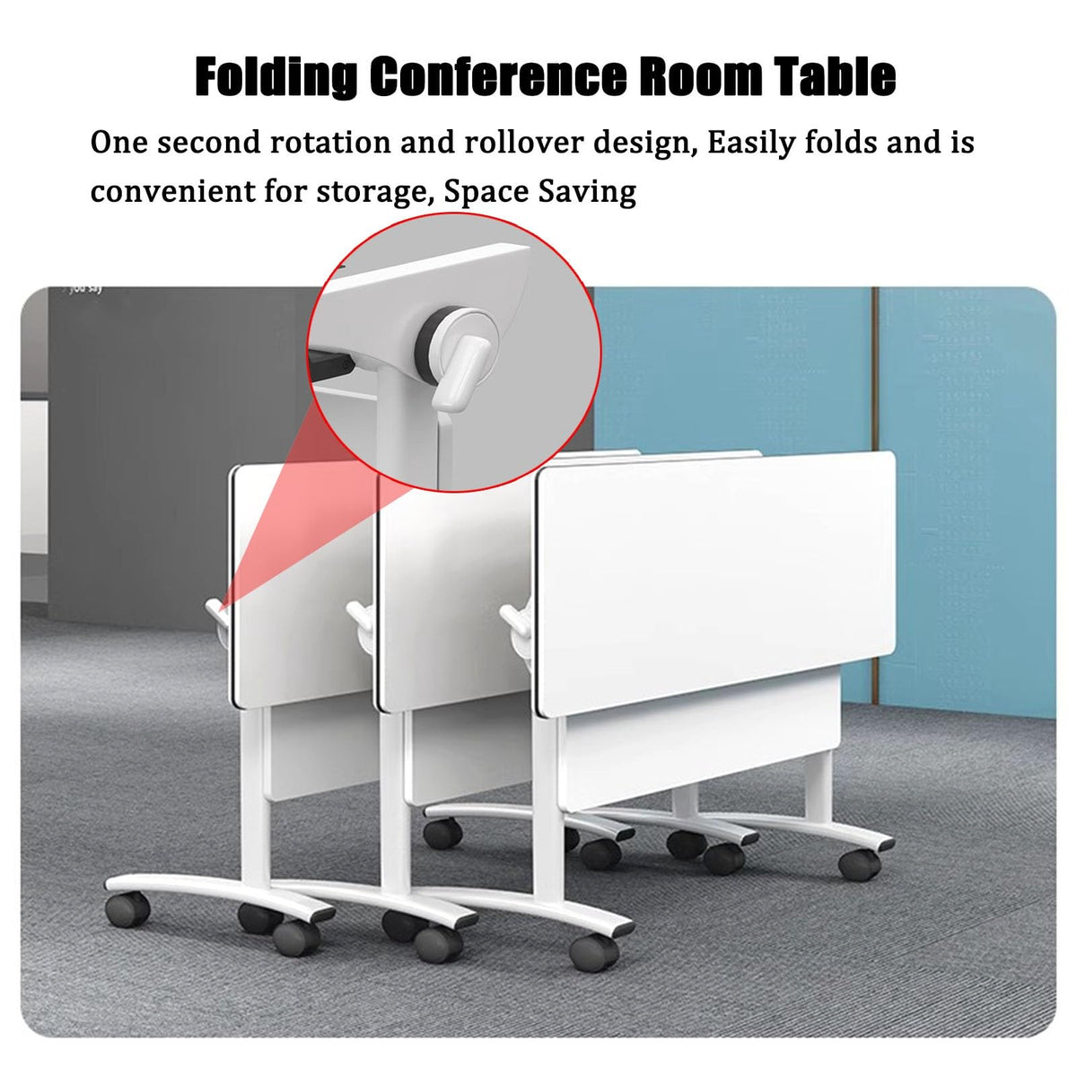 Folding Table with Locking Wheels F667483