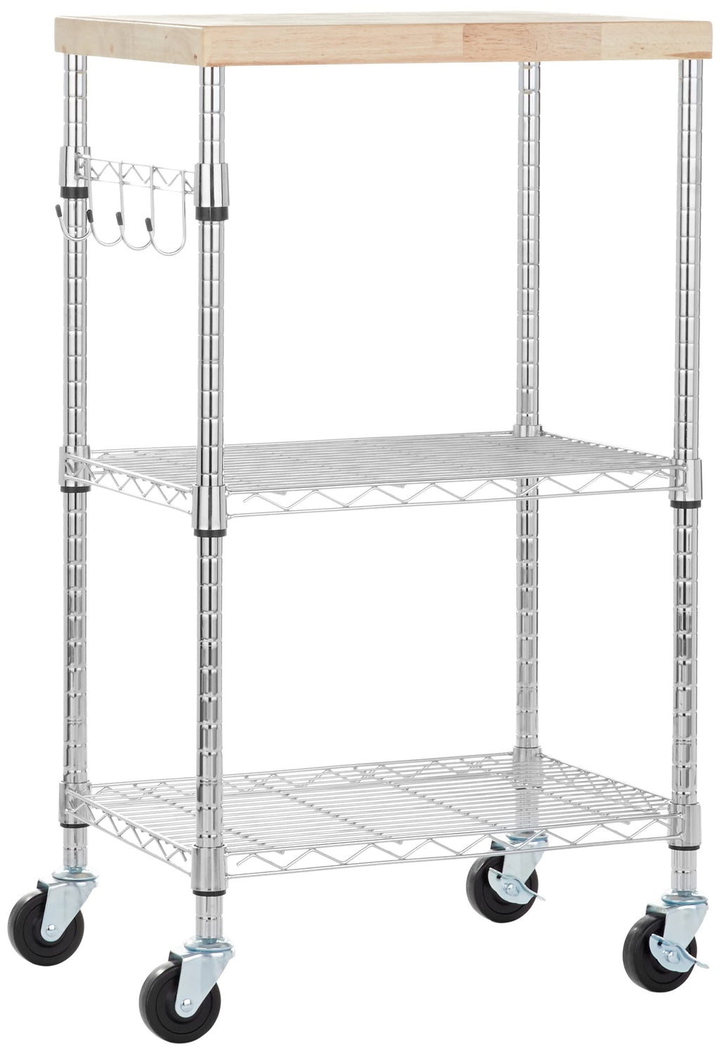 3-Tier Kitchen Storage Rack with Caster Wheels F634568