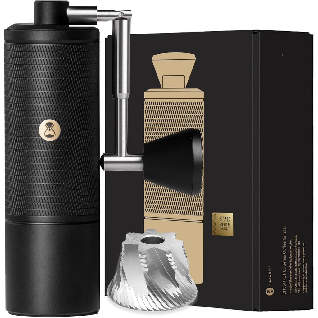 Manual Coffee Grinder 30g CNC Stainless Steel Conical Burr Matte Black R10418