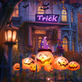 8 FT Inflatable Pumpkins and Witch Hat with Built-in LED Lights E1542