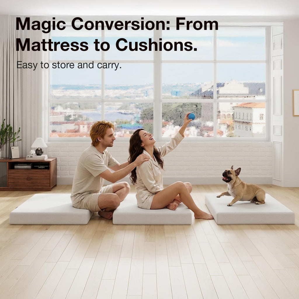 4 Inch Memory Foam Tri-fold Mattress Topper J82236