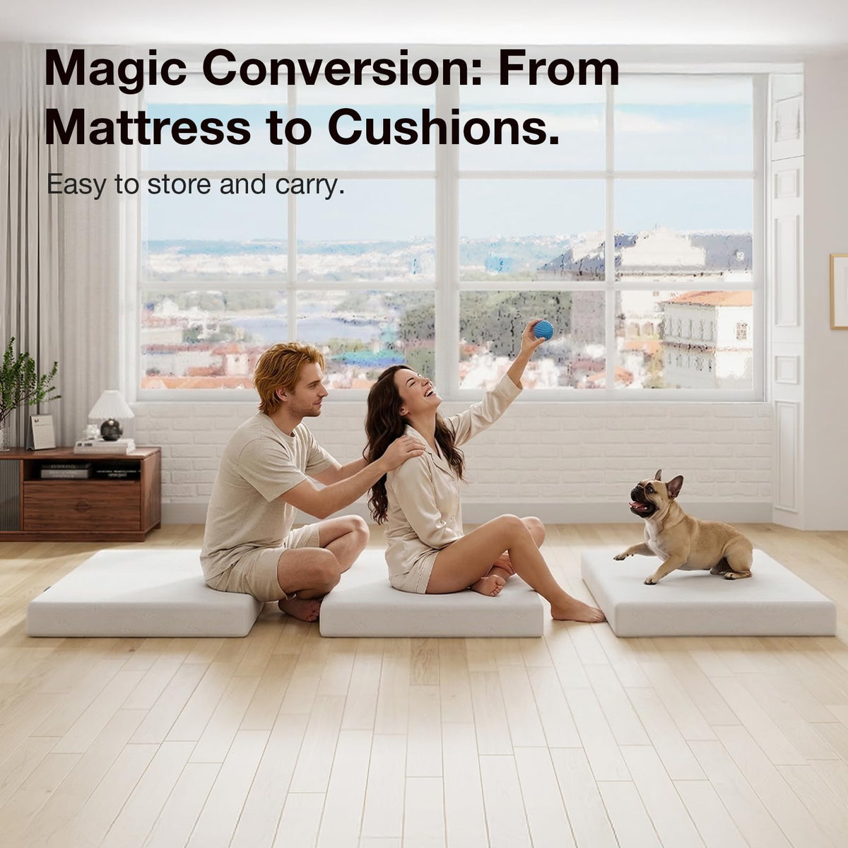4 Inch Memory Foam Tri-fold Mattress Topper J82236