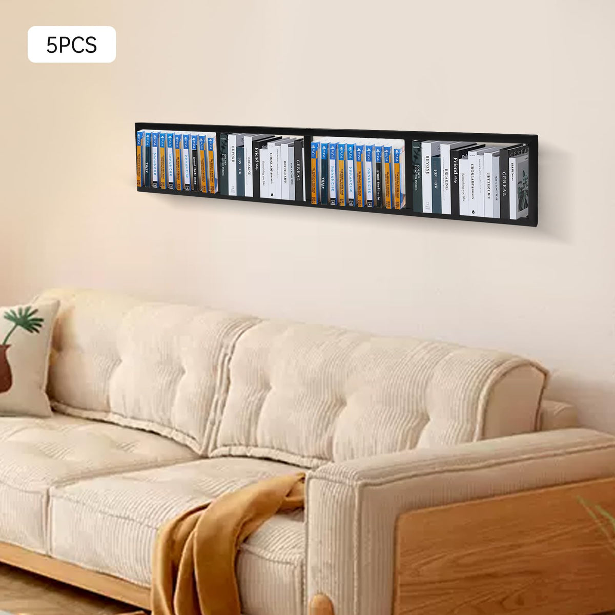 Black 5Pcs CD Racks W5865