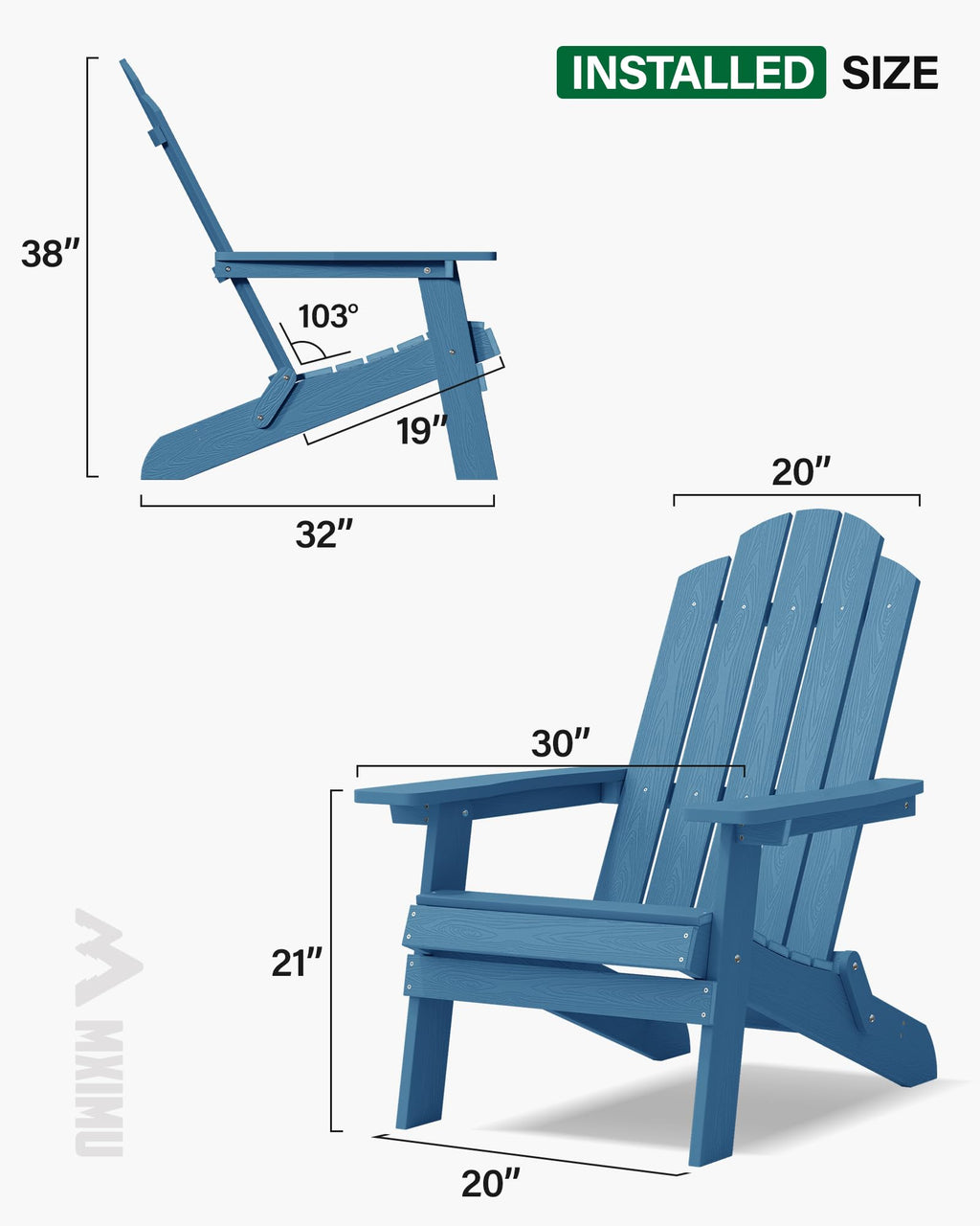 Folding Adirondack Chairs Set of 2 Plastic Chair X948963