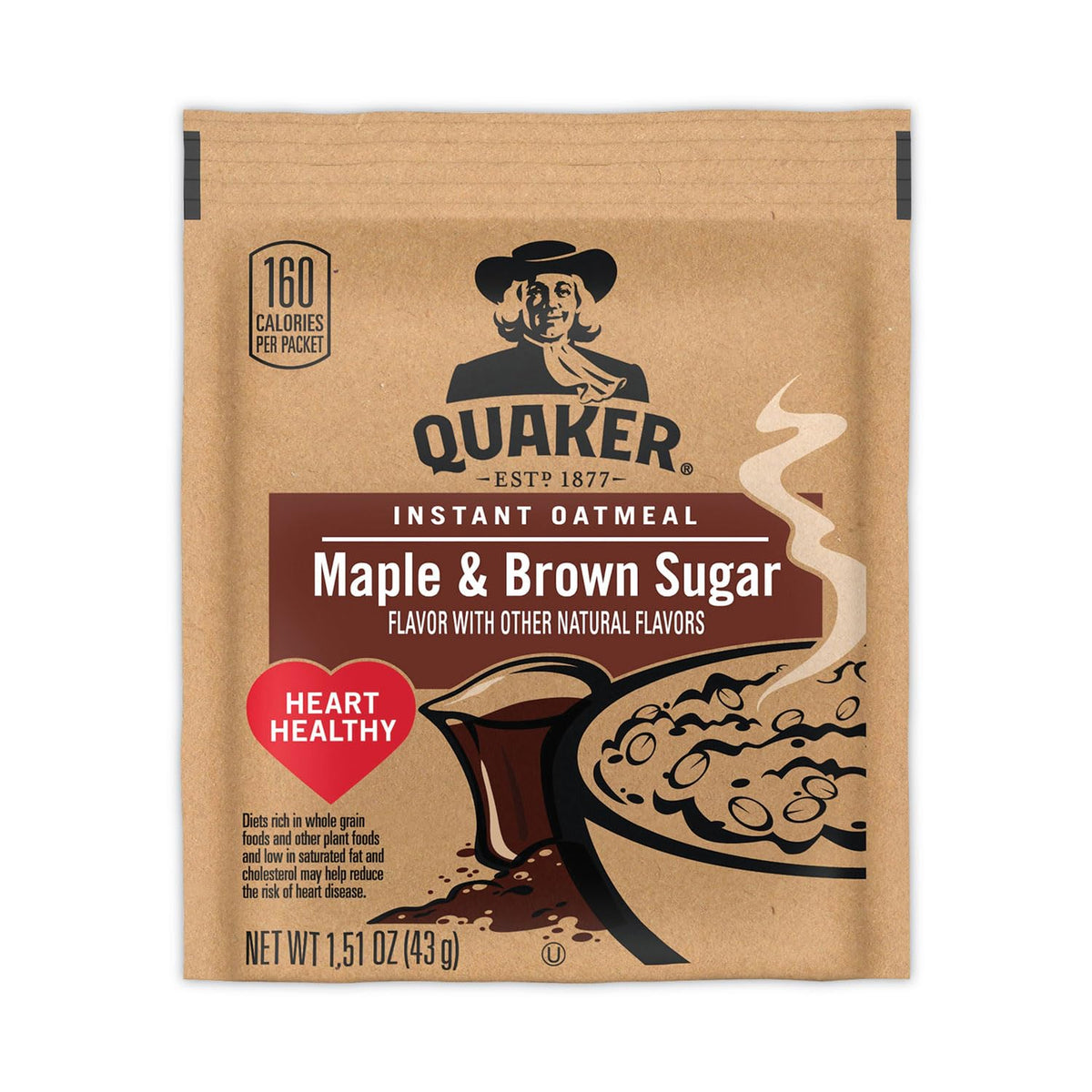 Instant Oatmeal Cereal, Maple and Brown Sugar, 40-1.51 oz packets R426772
