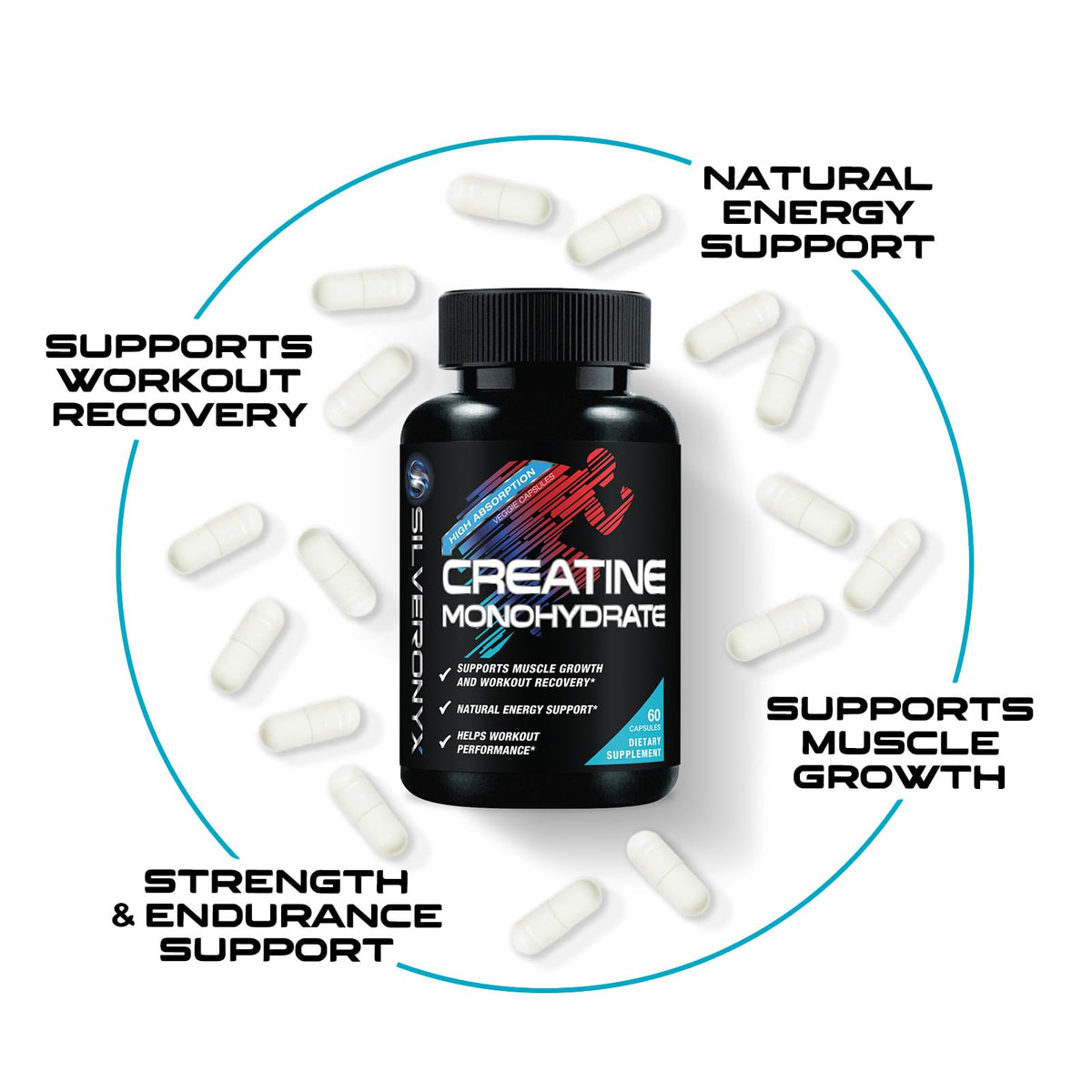 Micronized Creatine Monohydrate 3000mg 60 Capsules I289897