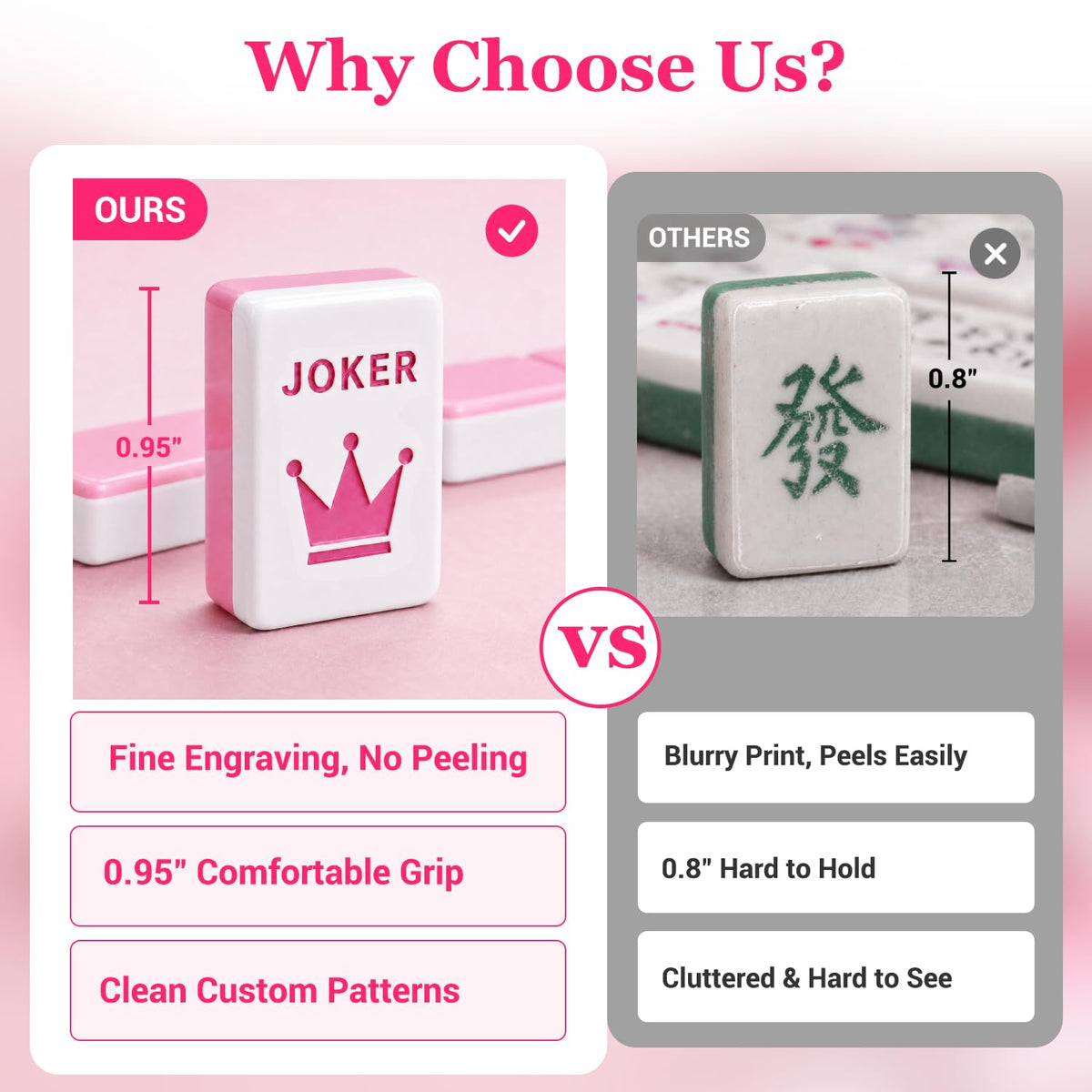 Pink Mini Travel Mahjong Tile Set with Racks and Bag G5669