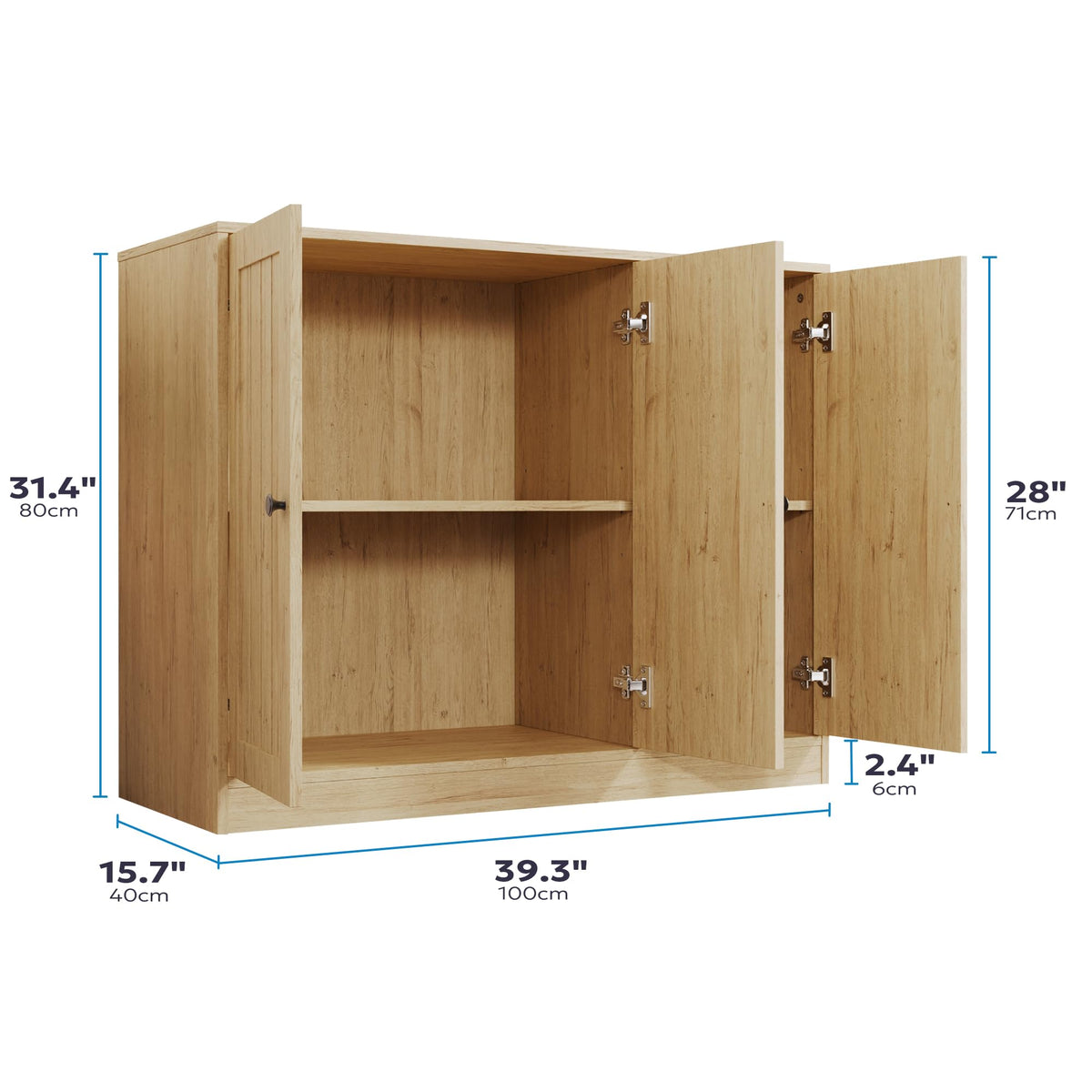 Buffet Cabinet with 3 Doors and Adjustable Shelf Z950