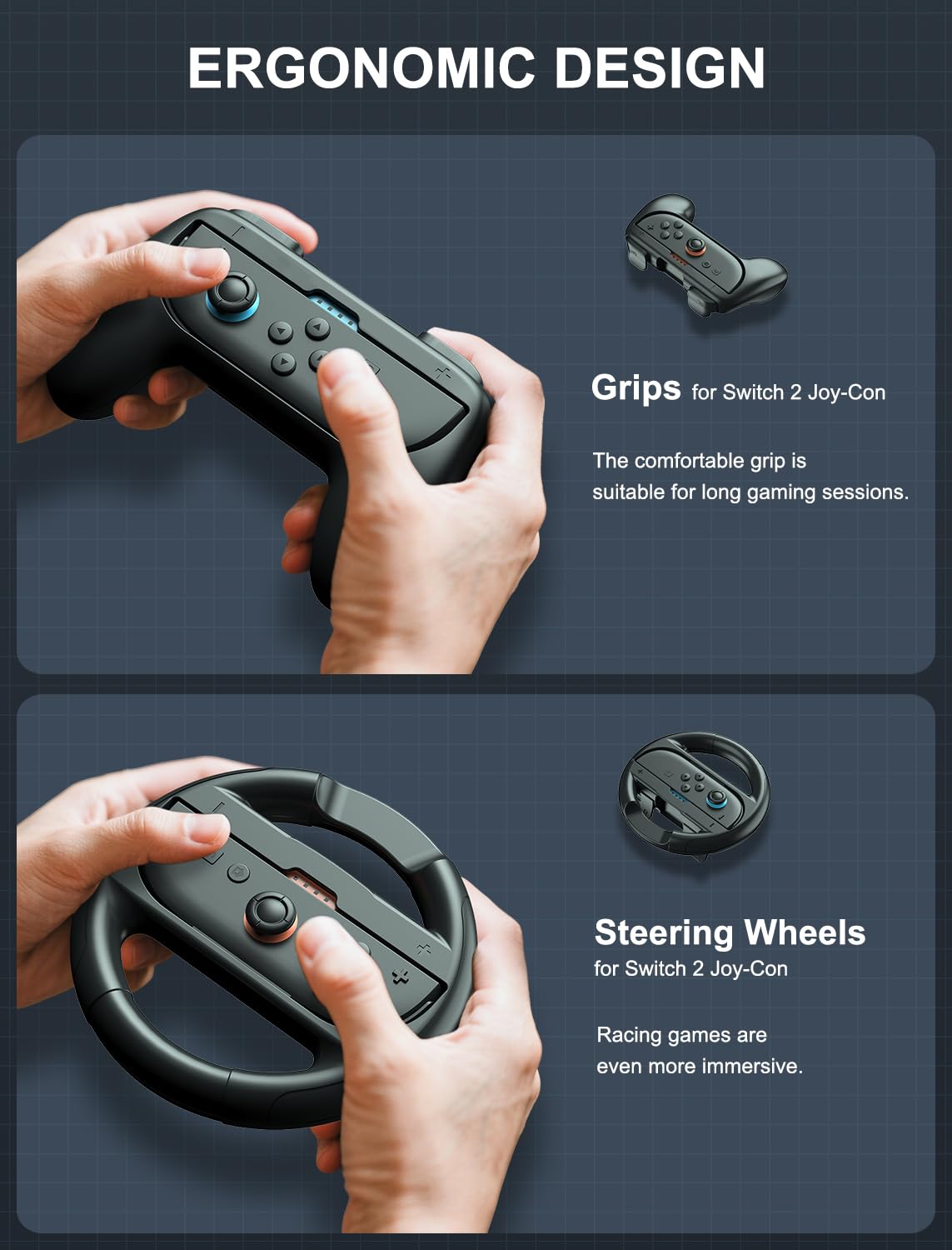 Joy-Con Grips & Steering Wheels Bundle J43301