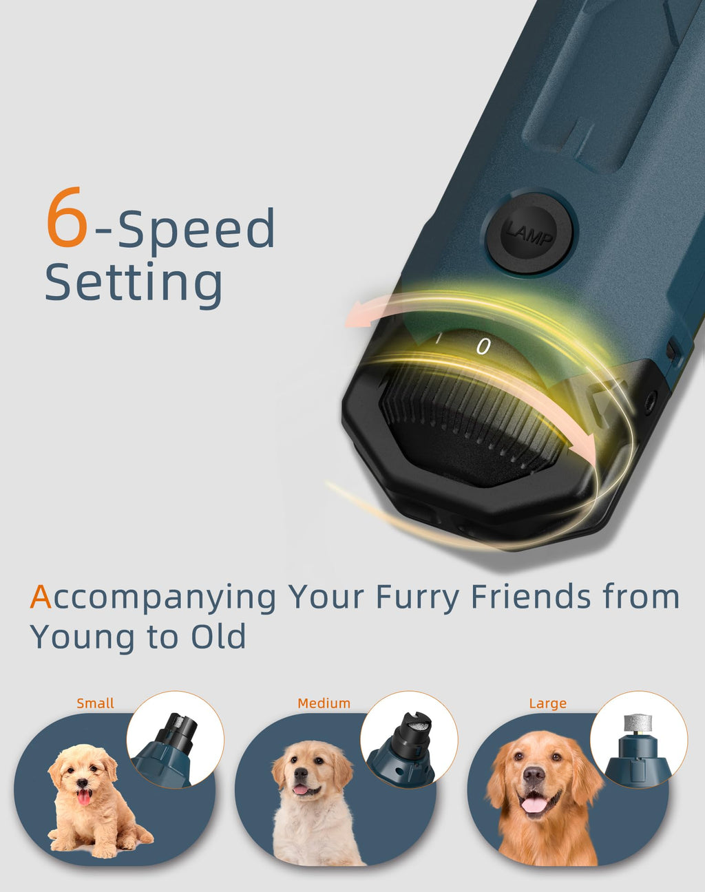 Dog Nail Grinder with 2 LED Lights Q9906