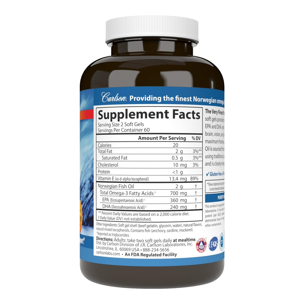 Fish Oil 700 mg Omega-3s Orange 120 Softgels K5928