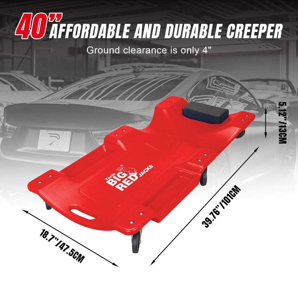 Rolling Garage Creeper with Padded Headrest and 6 Casters I58851