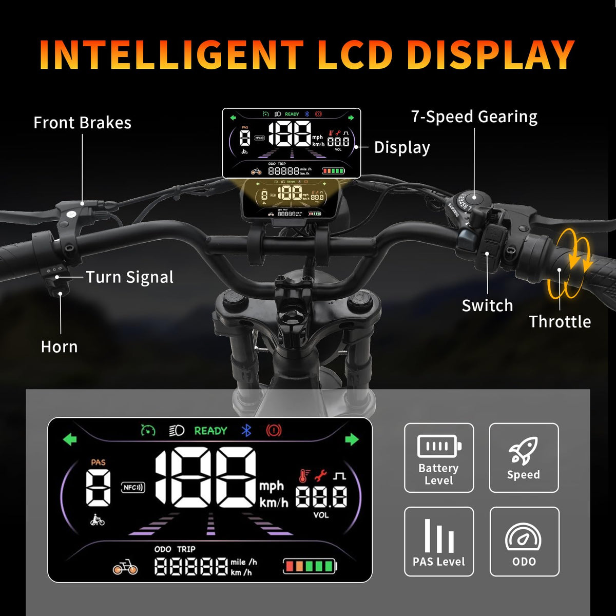 Peak 1200W 20MPH 48V 13Ah Electric Bike I2553