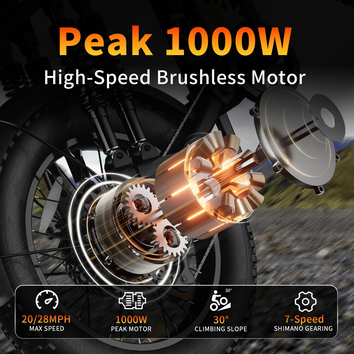 Peak 1200W 20MPH 48V 13Ah Electric Bike I2553