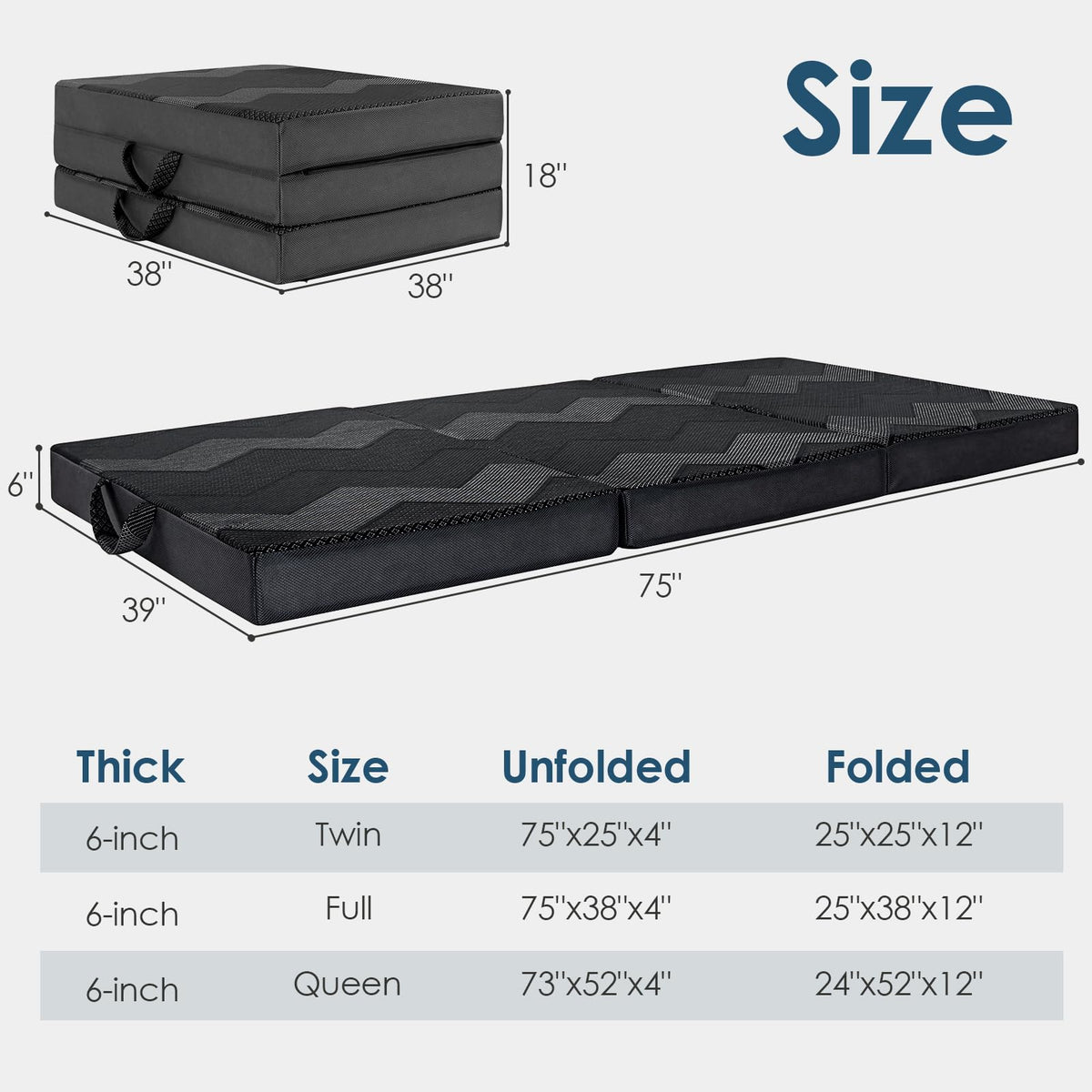 Foldable Memory Foam 6 inch Queen Mattress E3249