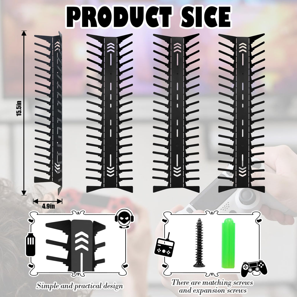 4-Pack Wall Mount Metal DVD Rack Holds 72 Games V332249