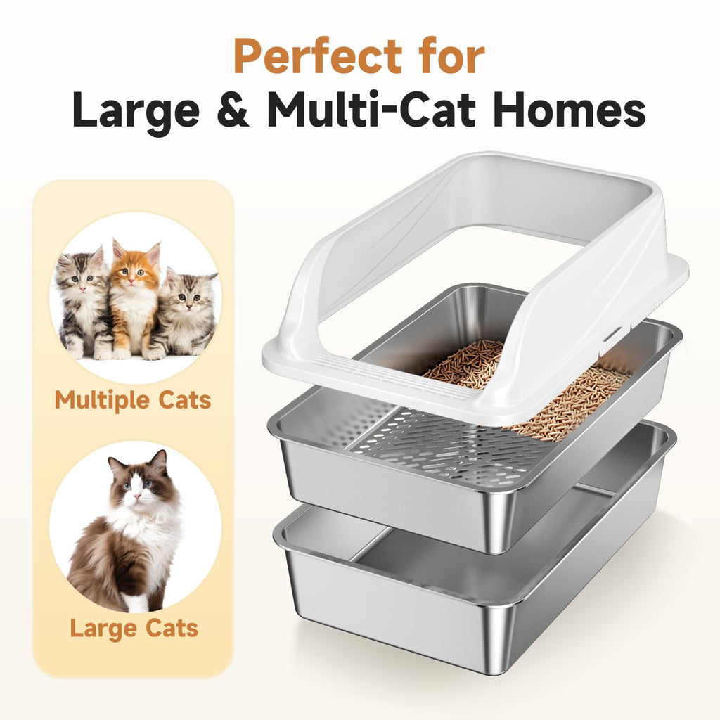 Stainless Steel Sifting Litter Box H7939