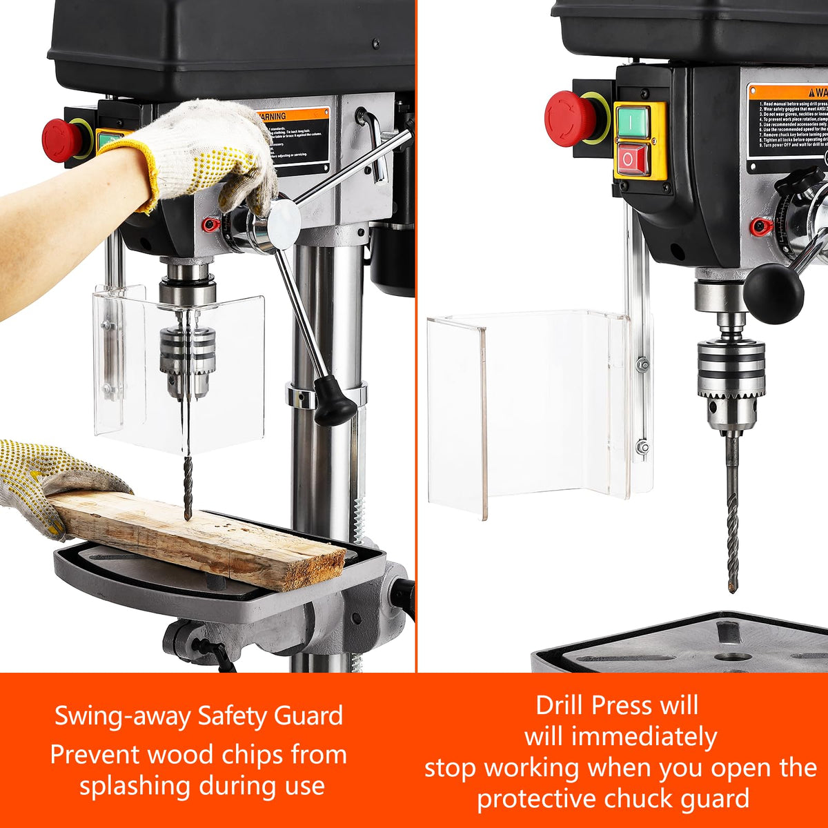 15 in Benchtop Drill Press with 7.5 Amp Variable Speed Tilting Worktable T48345